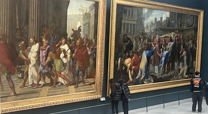 Classe de l'école A au musée du Louvres