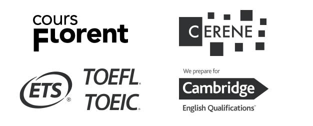 logos-partenaires-ecole-A-2 Logos des partenaires de l'Ecole A, Cours Florent, Cerene, ETS, Cambridge certification